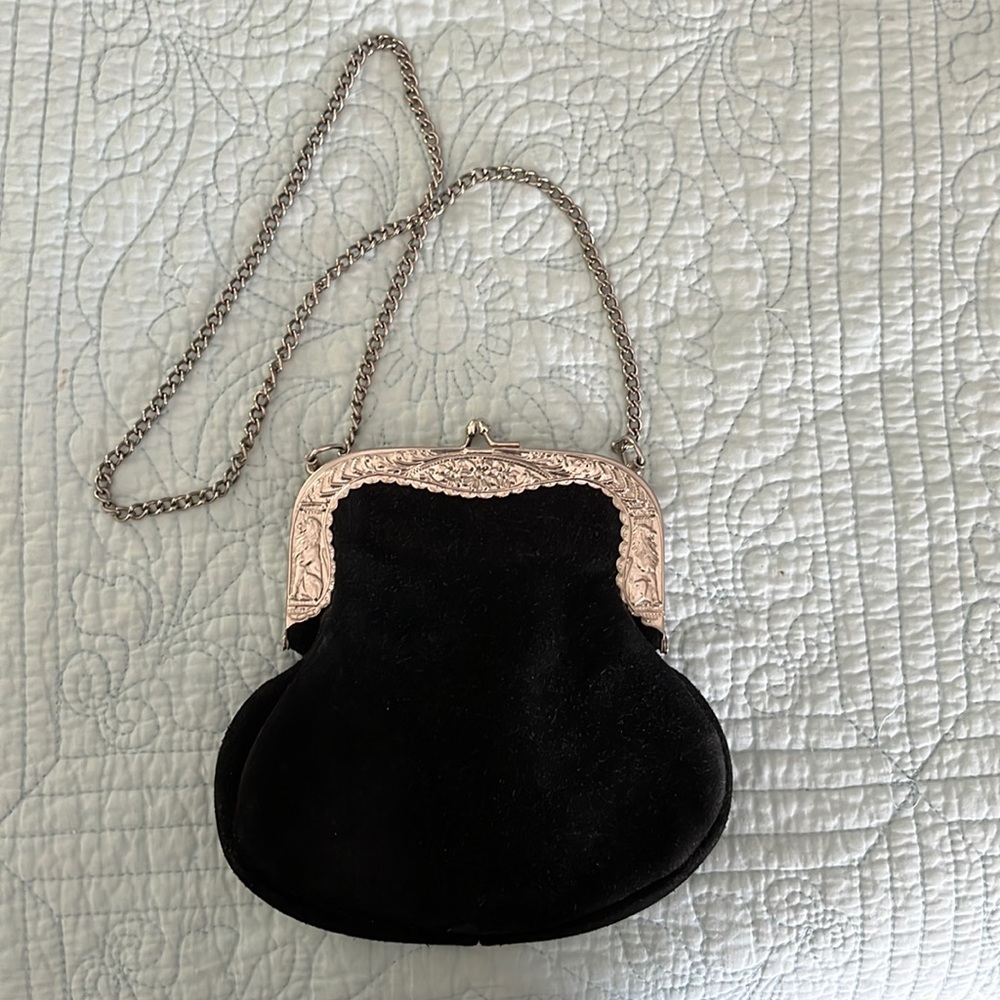 Vintage Black suede purse